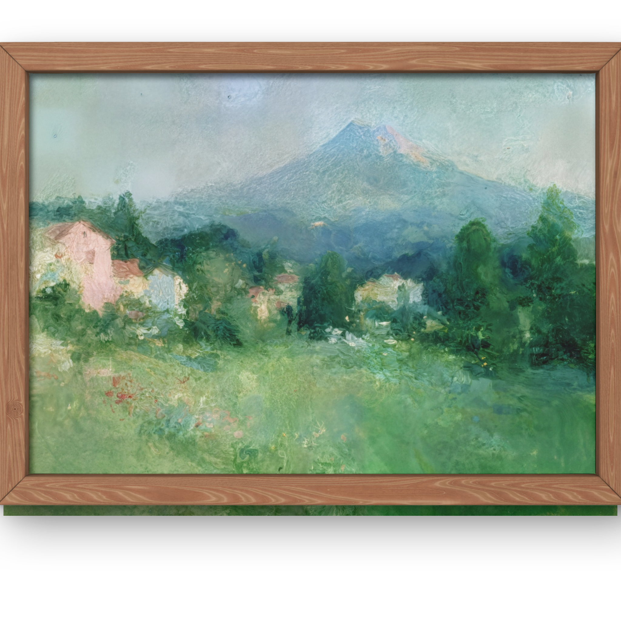 Small Village Pastel Landscape