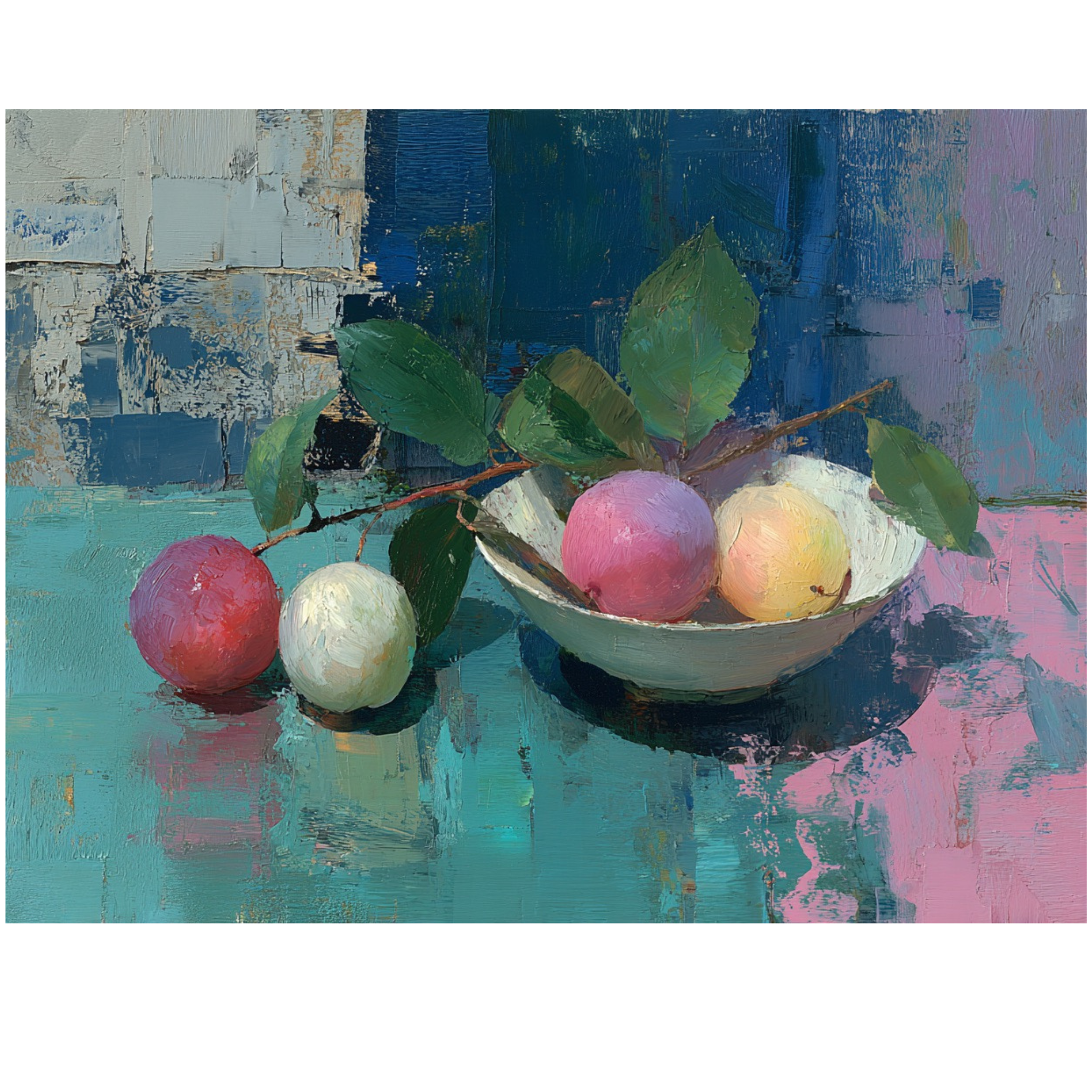 Plumb and Apple in Teal and Lavender